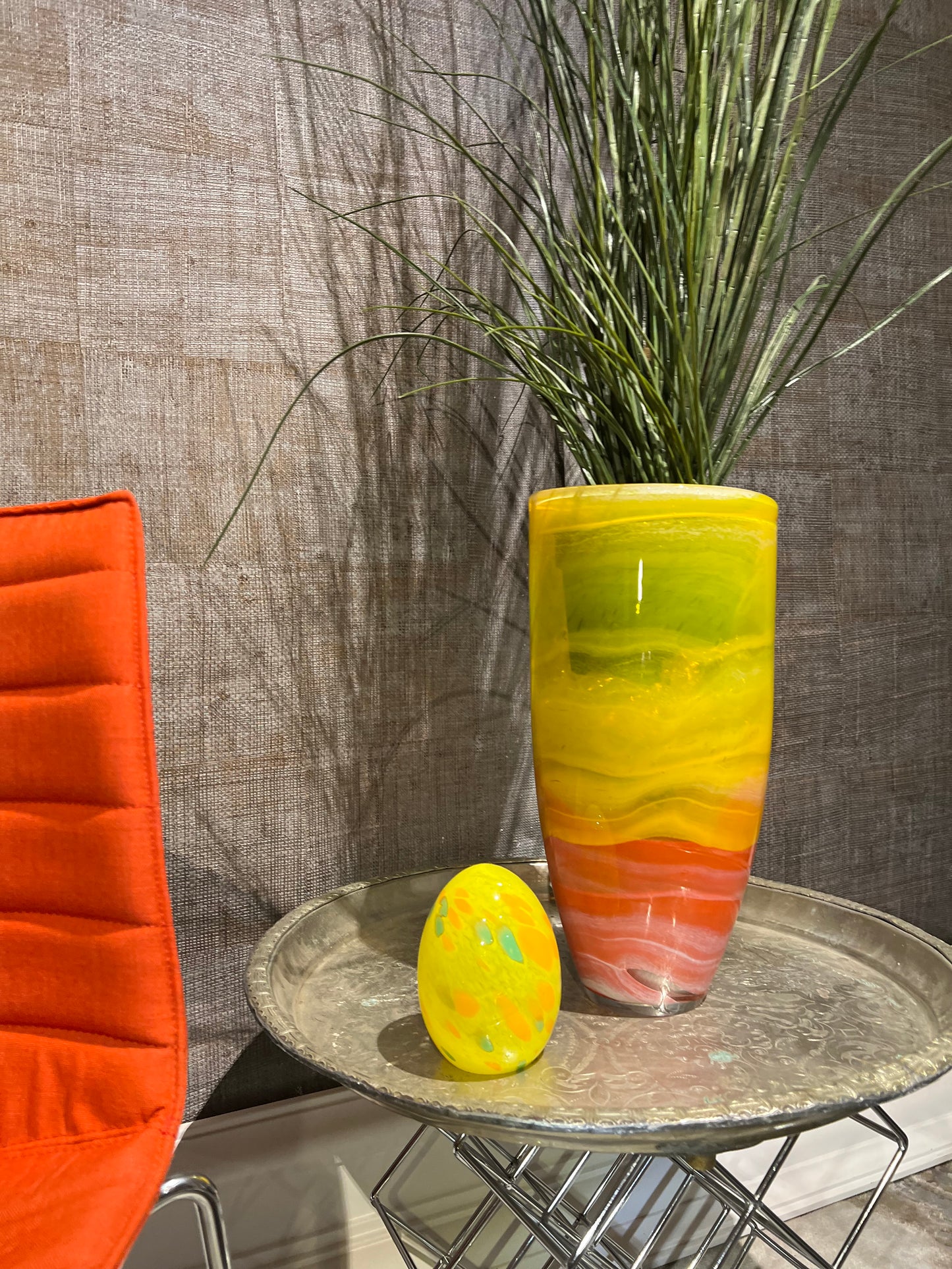 Praktfull kunstglass vase - Kvalitetsbrukt Møbel fra Hjembruket AS på Hjembruket