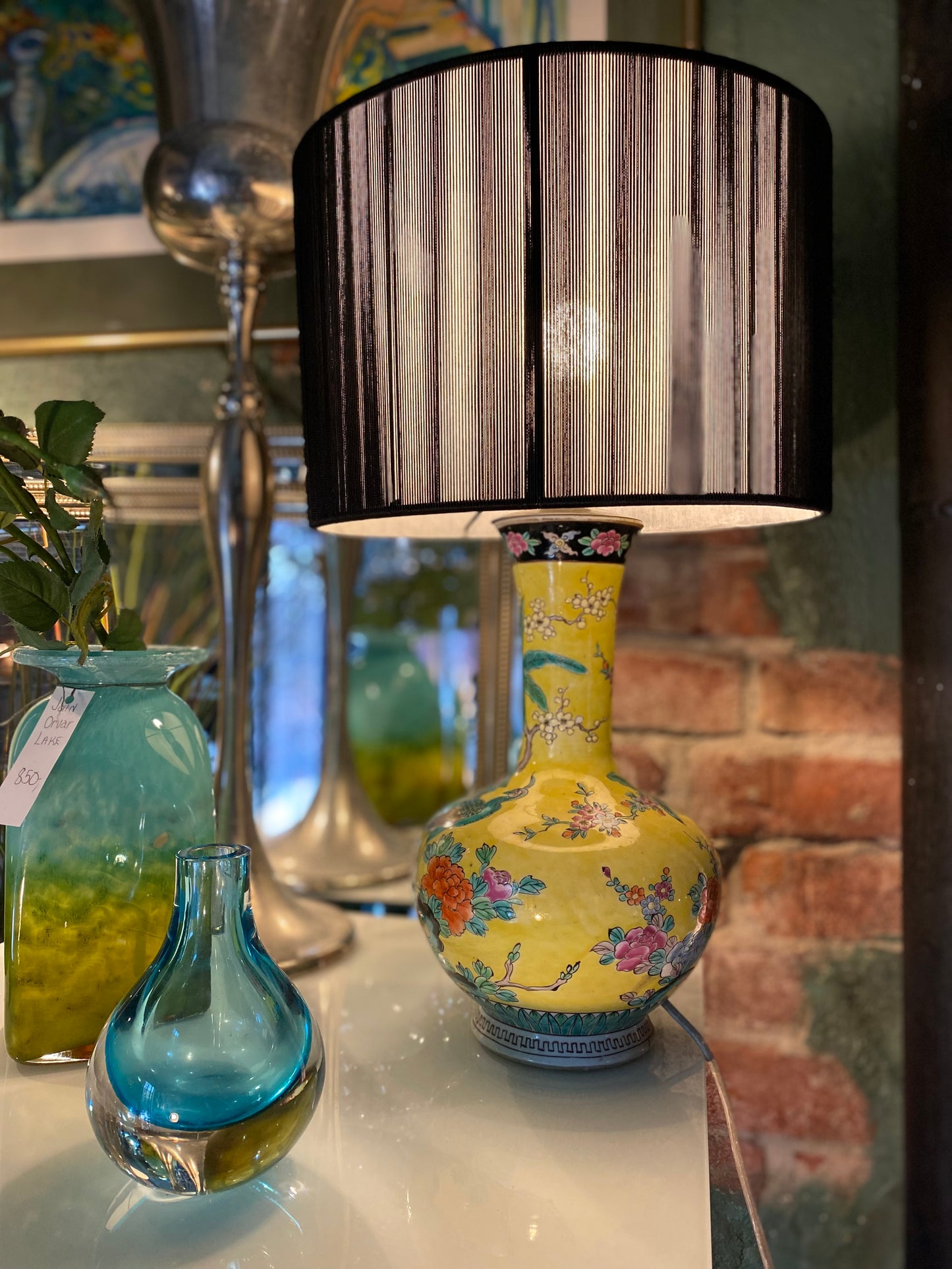 Bordlampe porselen - Japan - Kvalitetsbrukt Møbel fra Hjembruket AS på Hjembruket