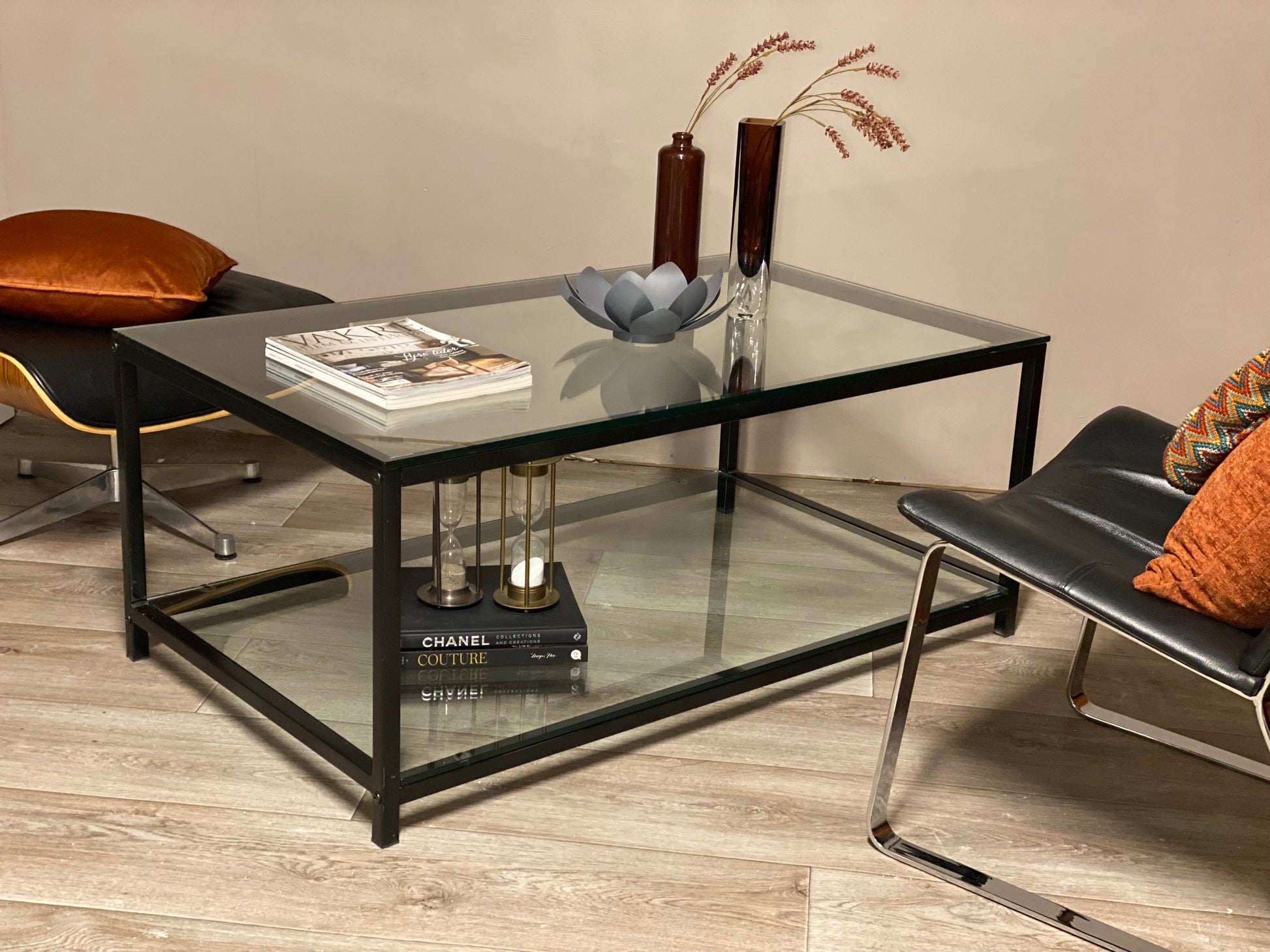 Stort & massivt glassbord - Kvalitetsbrukt Møbel fra Hjembruket på Hjembruket