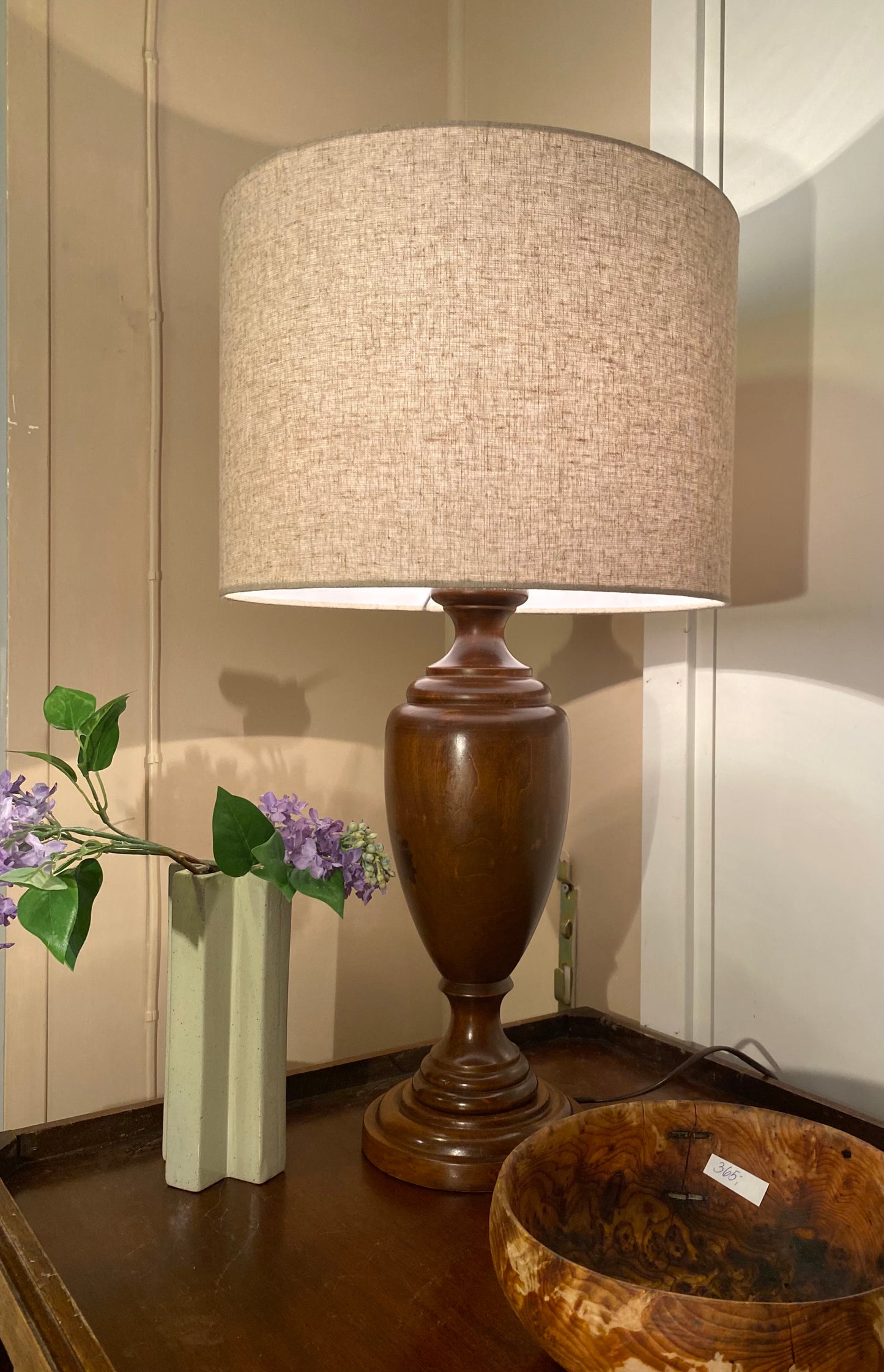 Bordlampe Linen Wood