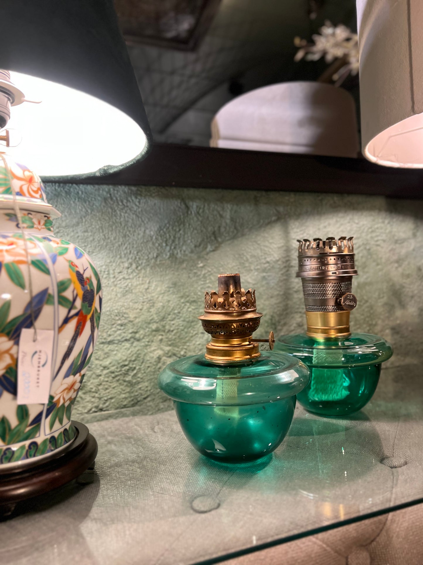 Alddin Parafinlmper - Smaragdgrønn - Kvalitetsbrukt Møbel fra Hjembruket AS på Hjembruket