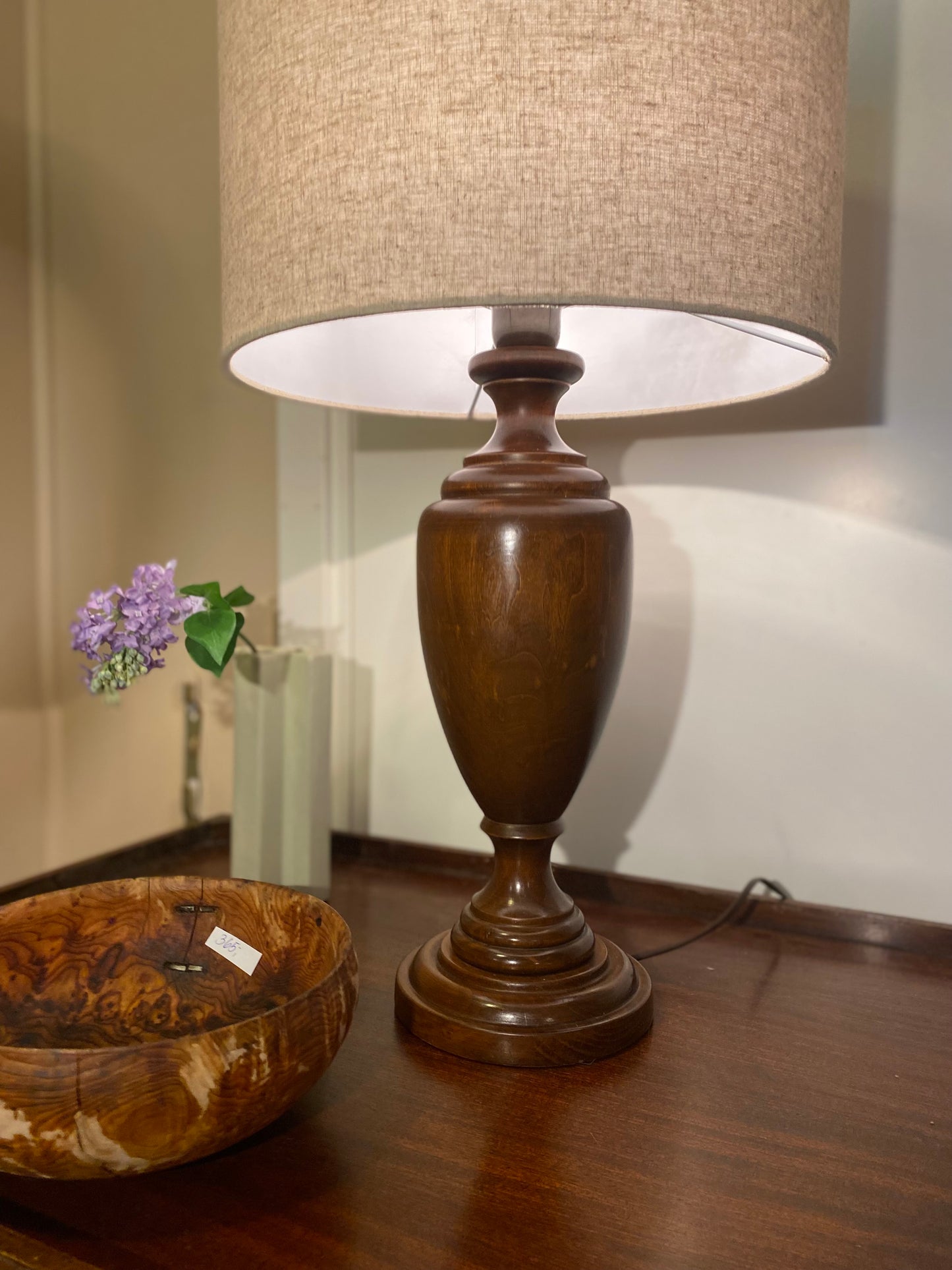 Bordlampe Linen Wood