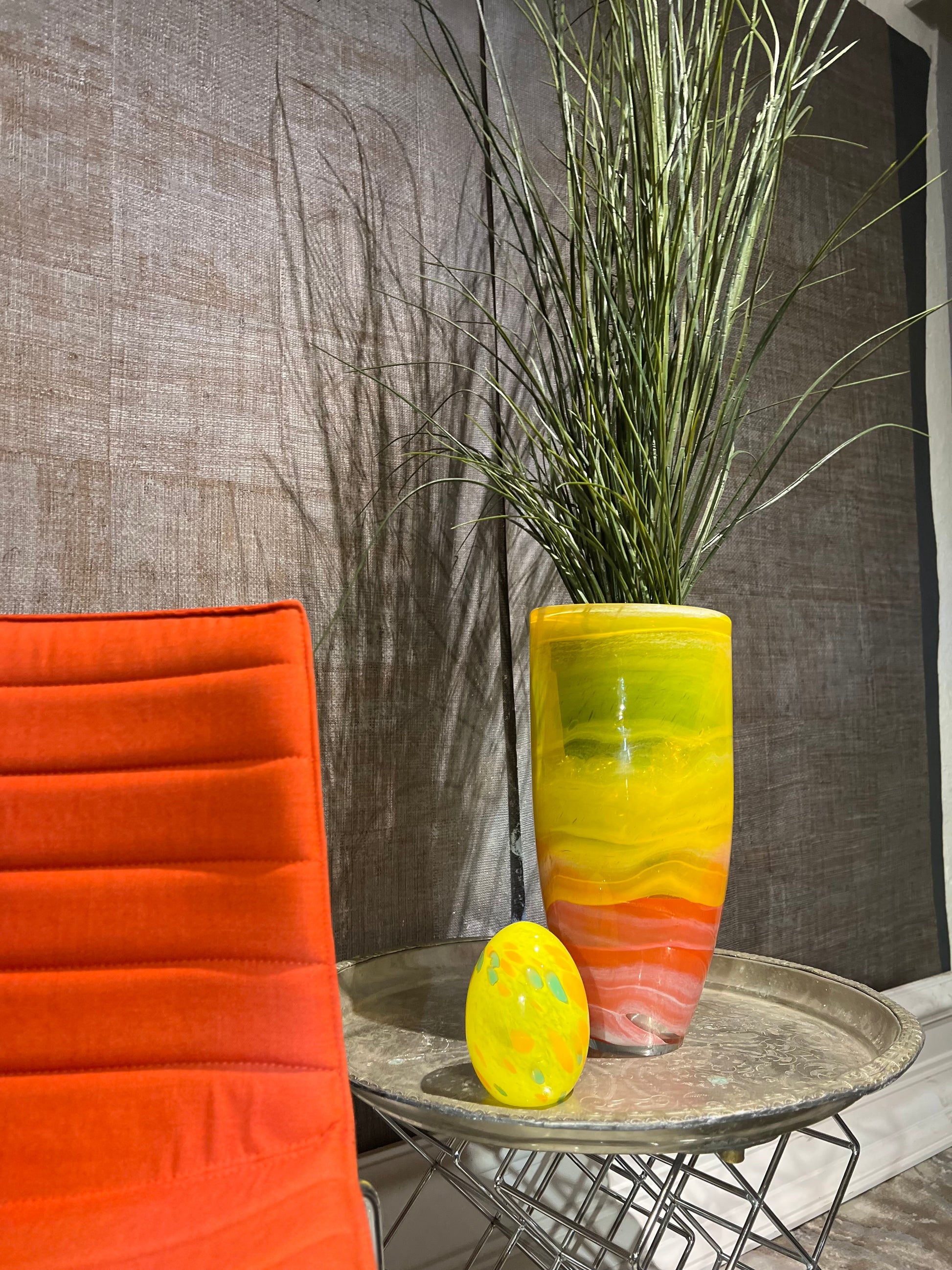 Praktfull kunstglass vase - Kvalitetsbrukt Møbel fra Hjembruket AS på Hjembruket
