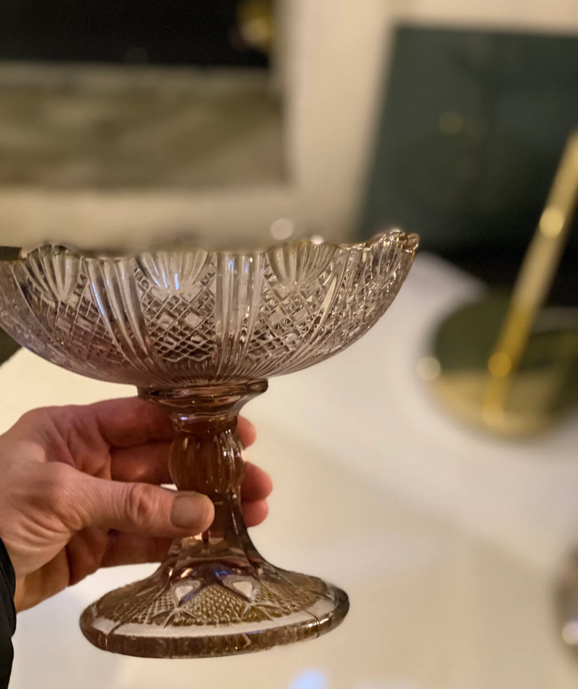 Vintage stettefat pressglass - Kvalitetsbrukt Møbel fra Hjembruket AS på Hjembruket