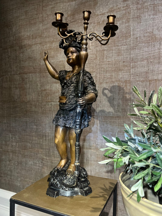 Lysholder Statue 1900-tallet - Kvalitetsbrukt Møbel fra Hjembruket AS på Hjembruket