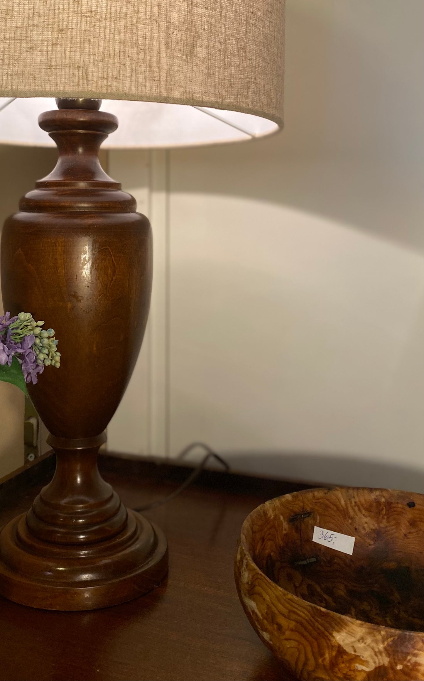 Bordlampe Linen Wood